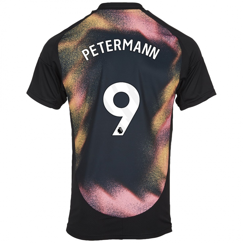 Niño Camiseta Lena Petermann #9 Negro Blanco 2ª Equipación 2024/25 La Camisa México