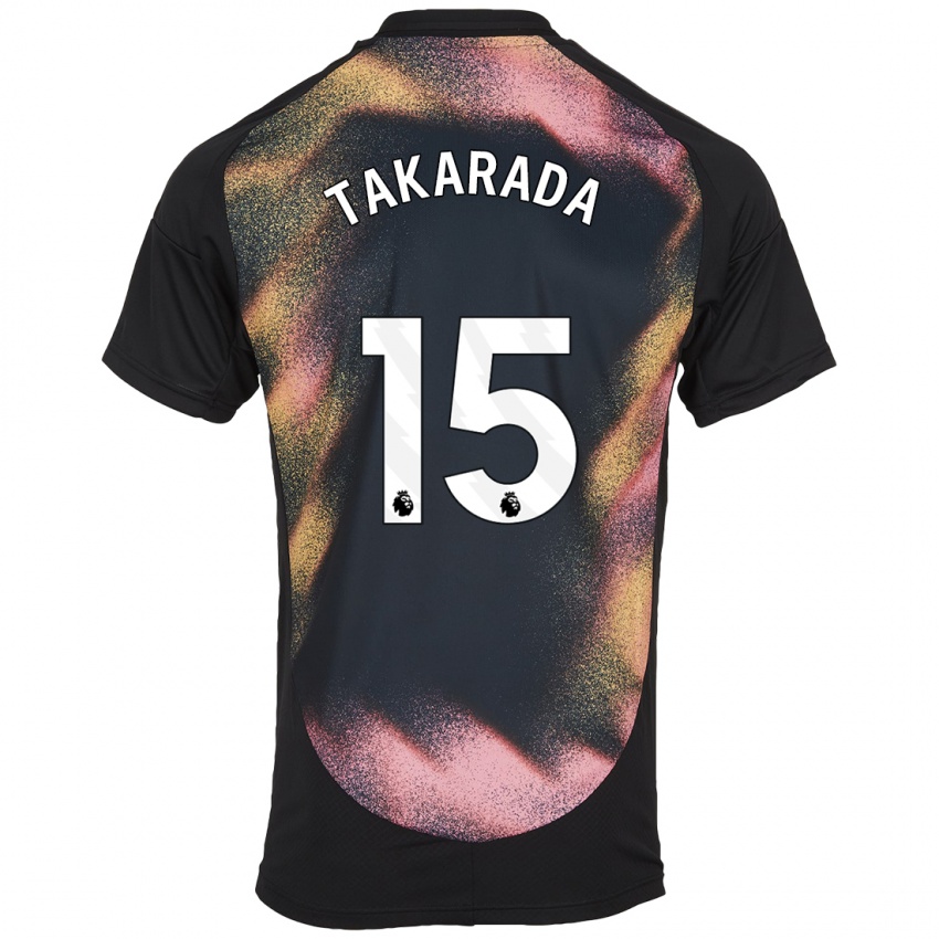 Niño Camiseta Saori Takarada #15 Negro Blanco 2ª Equipación 2024/25 La Camisa México