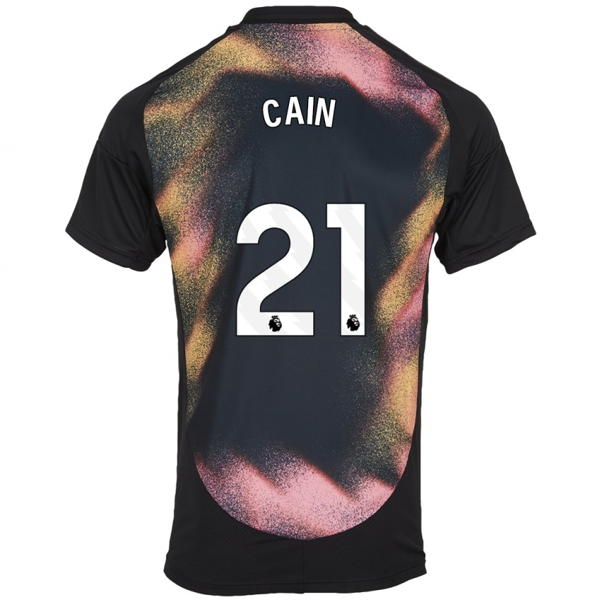 Niño Camiseta Hannah Cain #21 Negro Blanco 2ª Equipación 2024/25 La Camisa México