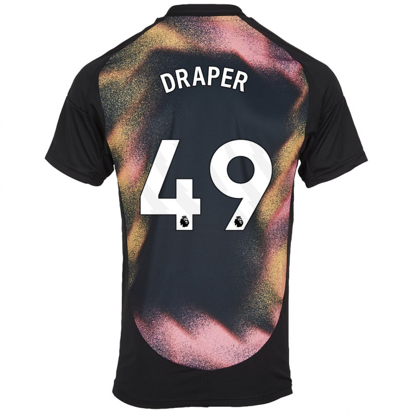 Niño Camiseta Denny Draper #49 Negro Blanco 2ª Equipación 2024/25 La Camisa México