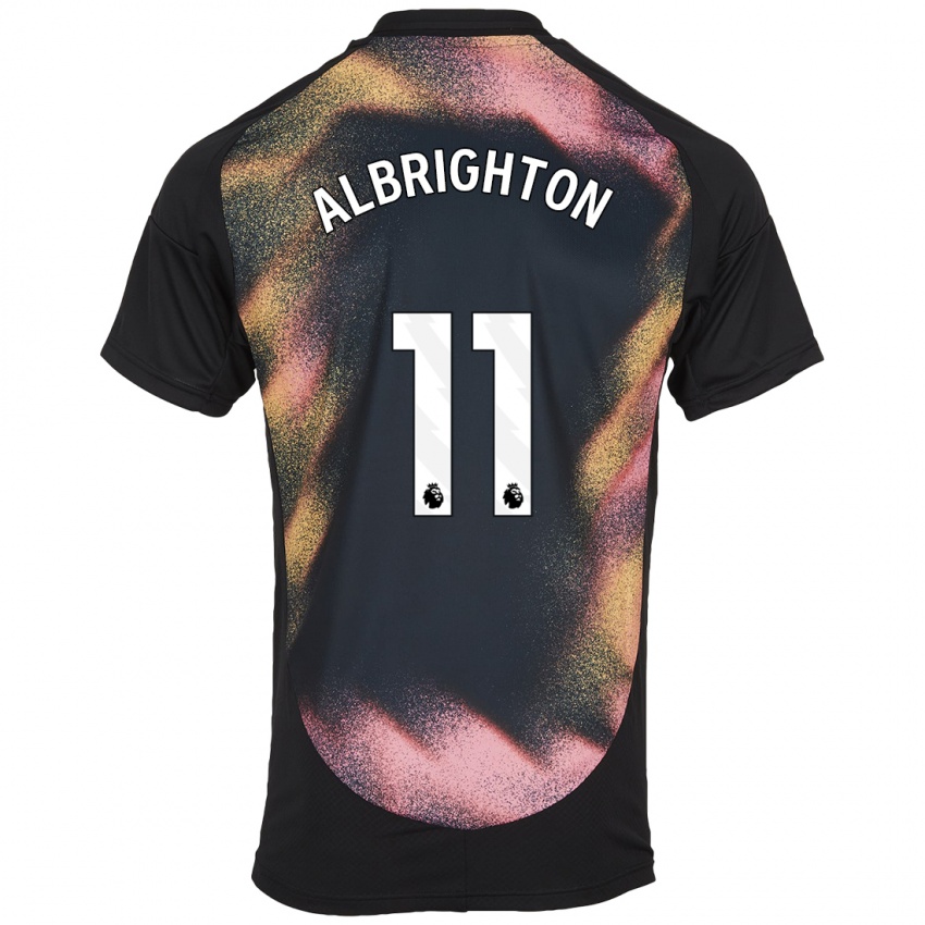 Niño Camiseta Marc Albrighton #11 Negro Blanco 2ª Equipación 2024/25 La Camisa México