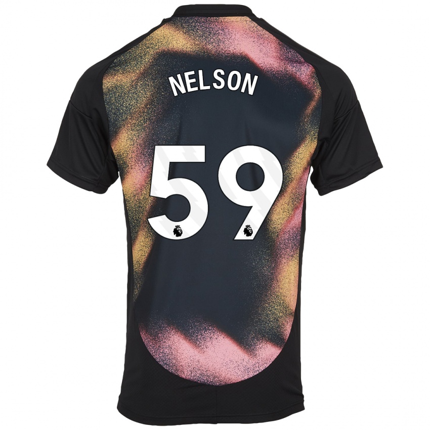 Niño Camiseta Ronny Nelson #59 Negro Blanco 2ª Equipación 2024/25 La Camisa México