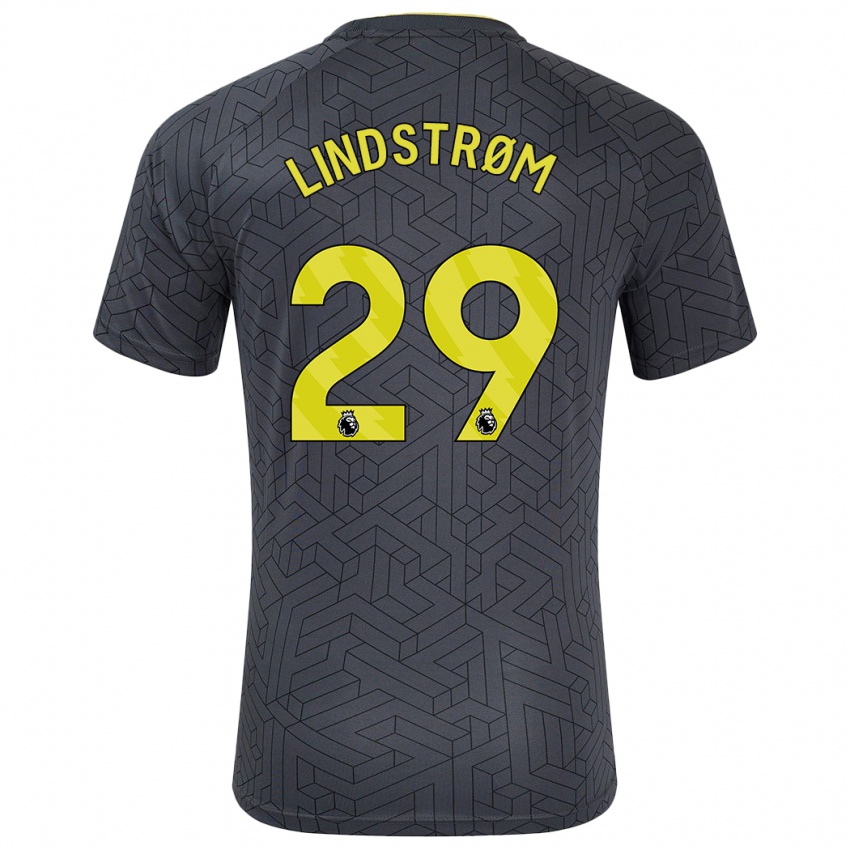 Niño Camiseta Jesper Lindstrøm #29 Negro Amarillo 2ª Equipación 2024/25 La Camisa México