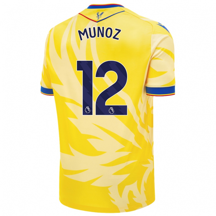 Niño Camiseta Daniel Muñoz #12 Amarillo 2ª Equipación 2024/25 La Camisa México