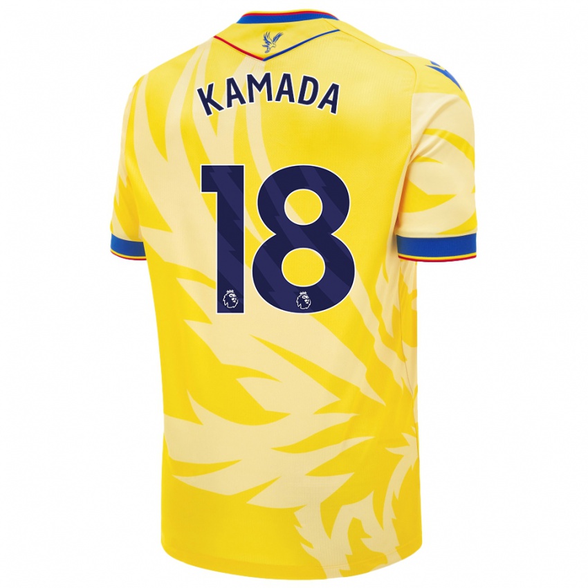 Niño Camiseta Daichi Kamada #18 Amarillo 2ª Equipación 2024/25 La Camisa México