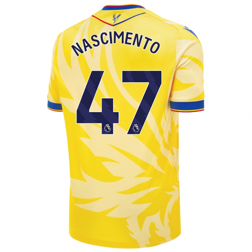 Niño Camiseta Adler Nascimento #47 Amarillo 2ª Equipación 2024/25 La Camisa México