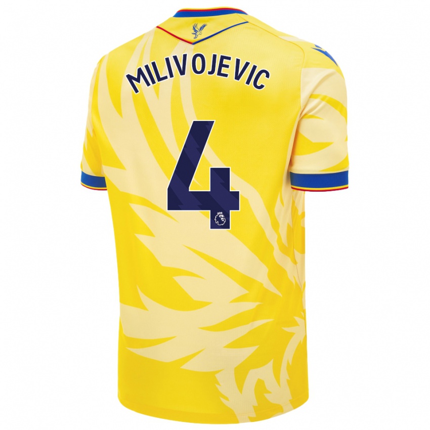 Niño Camiseta Luka Milivojevic #4 Amarillo 2ª Equipación 2024/25 La Camisa México