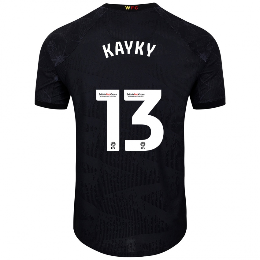 Niño Camiseta Kayky Almeida #13 Negro Blanco 2ª Equipación 2024/25 La Camisa México