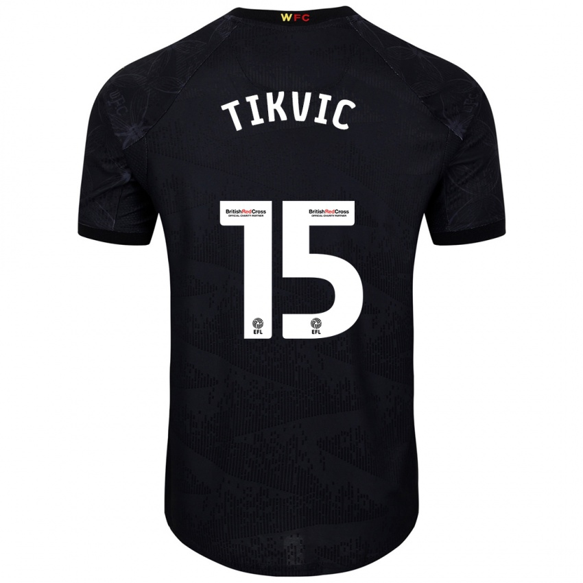 Niño Camiseta Antonio Tikvic #15 Negro Blanco 2ª Equipación 2024/25 La Camisa México