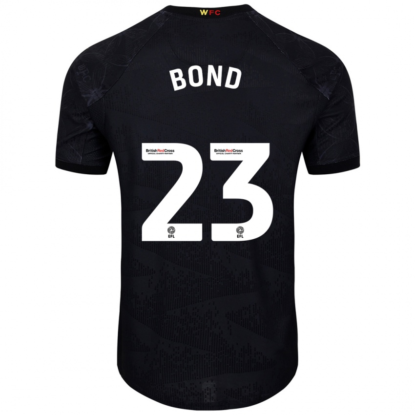 Niño Camiseta Jonathan Bond #23 Negro Blanco 2ª Equipación 2024/25 La Camisa México