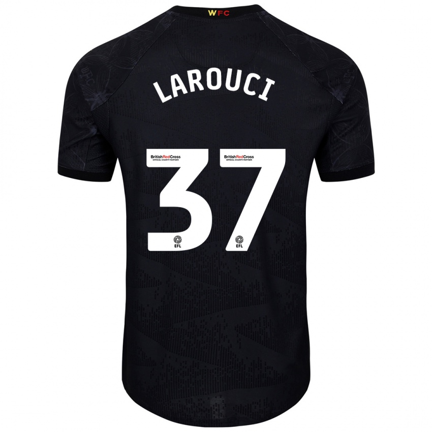 Niño Camiseta Yasser Larouci #37 Negro Blanco 2ª Equipación 2024/25 La Camisa México