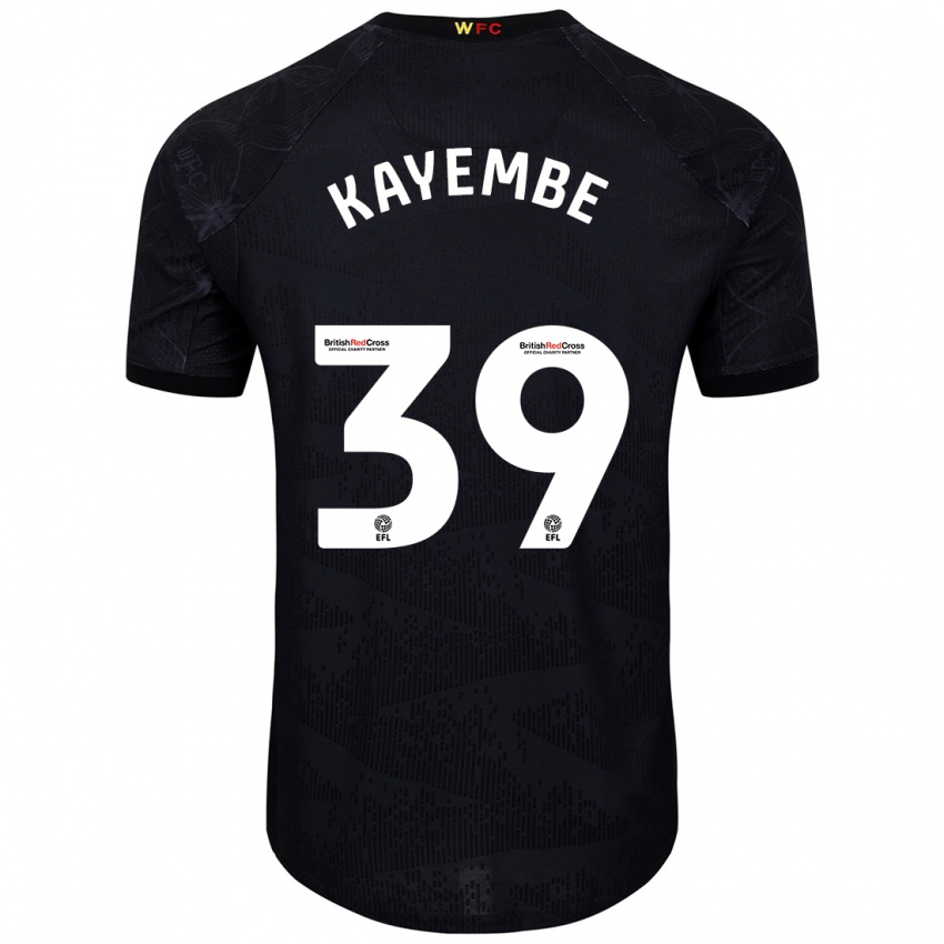 Niño Camiseta Edo Kayembe #39 Negro Blanco 2ª Equipación 2024/25 La Camisa México