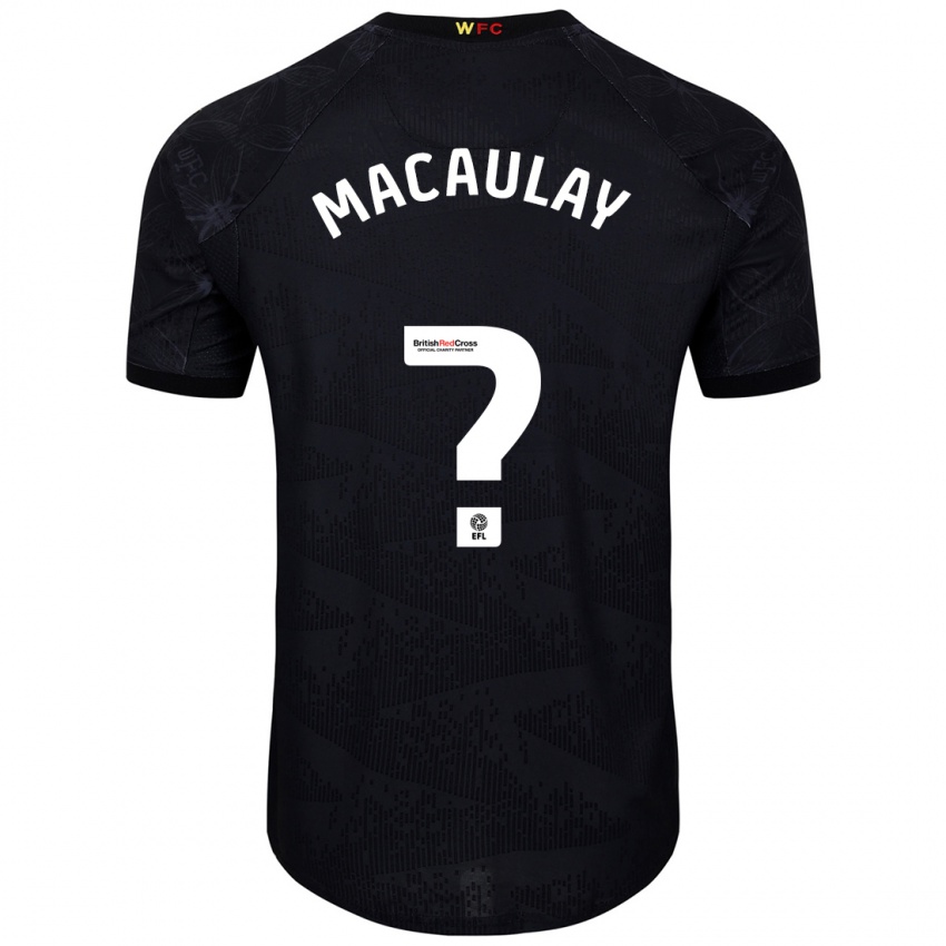 Niño Camiseta Jonathan Macaulay #0 Negro Blanco 2ª Equipación 2024/25 La Camisa México