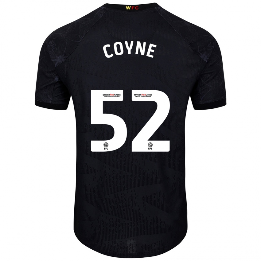 Niño Camiseta Aidan Coyne #52 Negro Blanco 2ª Equipación 2024/25 La Camisa México