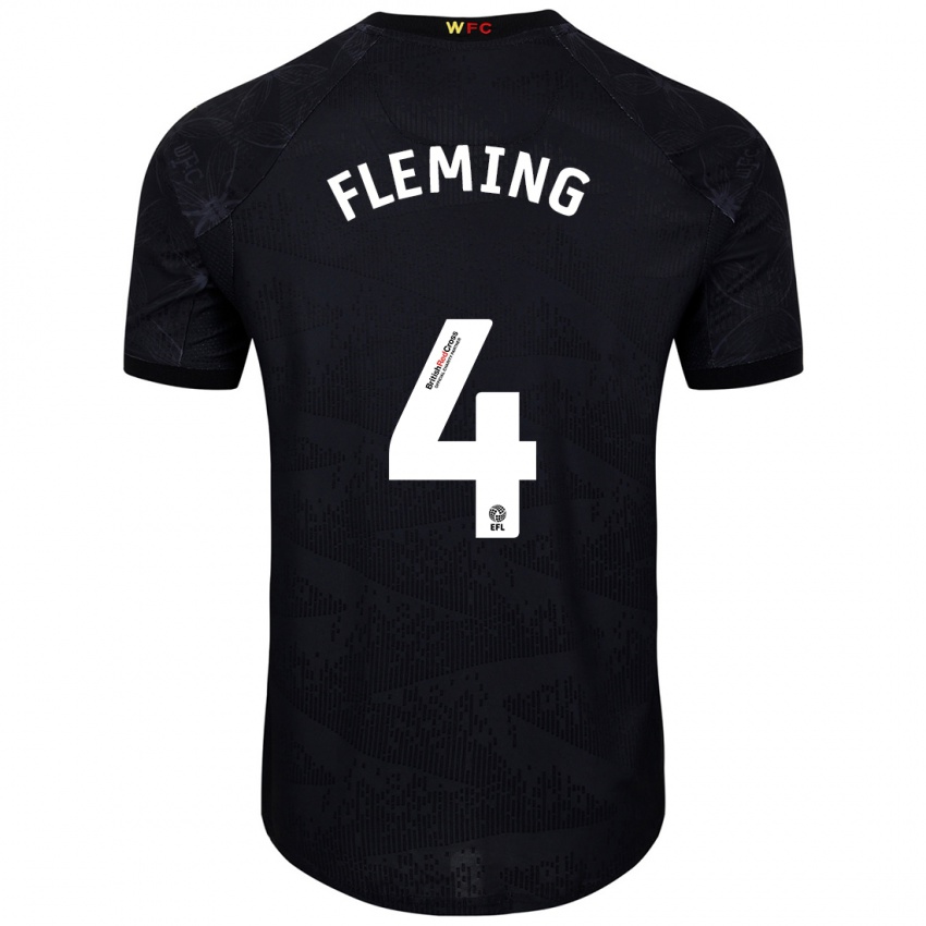 Niño Camiseta Charlotte Fleming #4 Negro Blanco 2ª Equipación 2024/25 La Camisa México