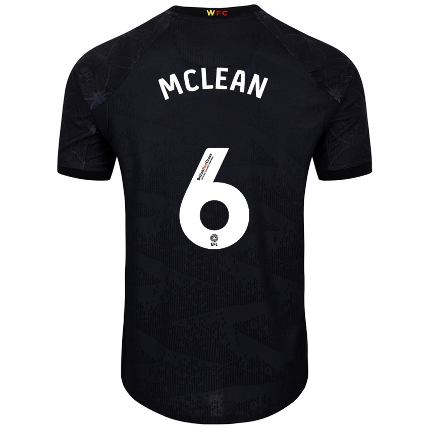 Niño Camiseta Sophie Mclean #6 Negro Blanco 2ª Equipación 2024/25 La Camisa México