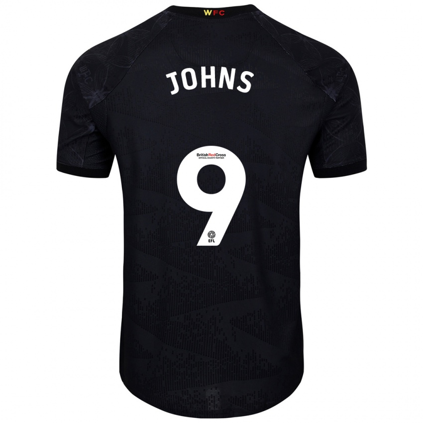 Niño Camiseta Carly Johns #9 Negro Blanco 2ª Equipación 2024/25 La Camisa México