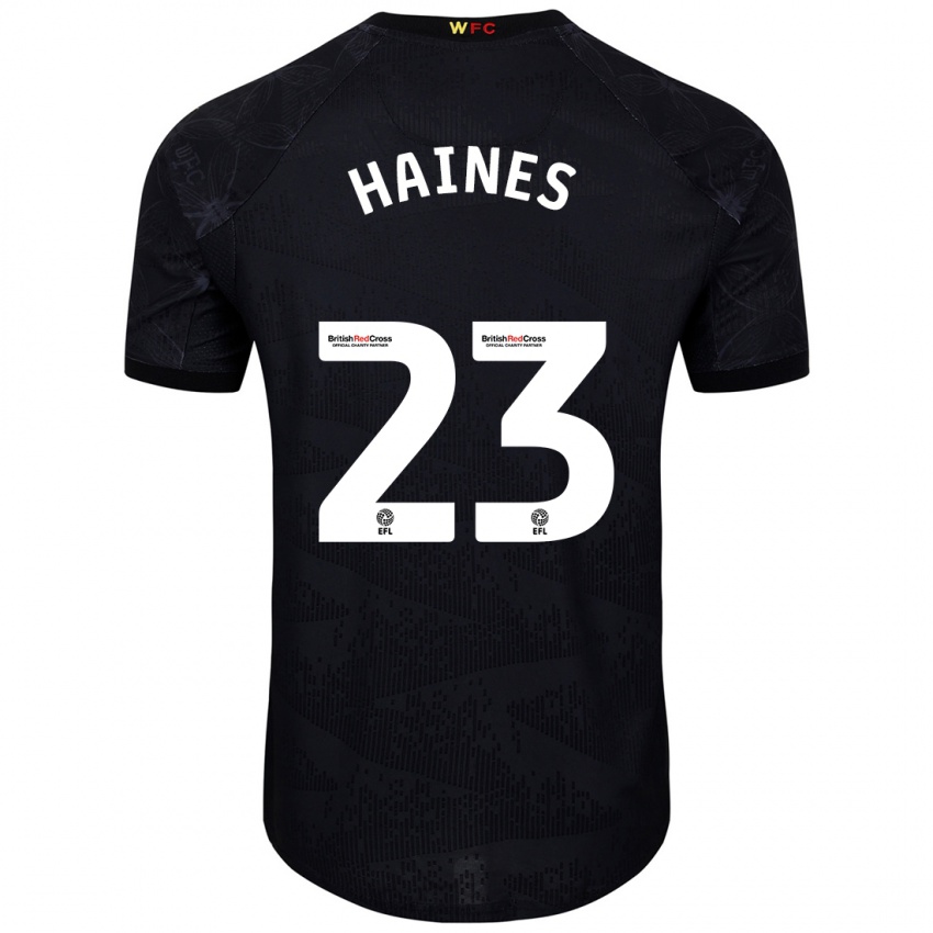 Niño Camiseta Coral-Jade Haines #23 Negro Blanco 2ª Equipación 2024/25 La Camisa México