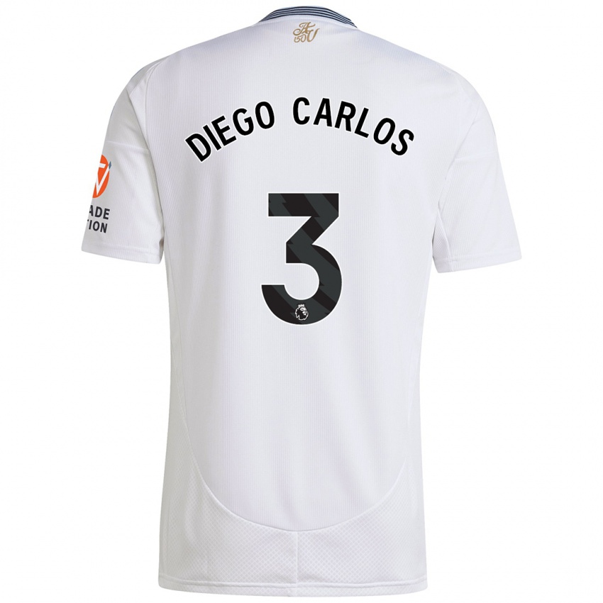 Niño Camiseta Diego Carlos #3 Blanco 2ª Equipación 2024/25 La Camisa México