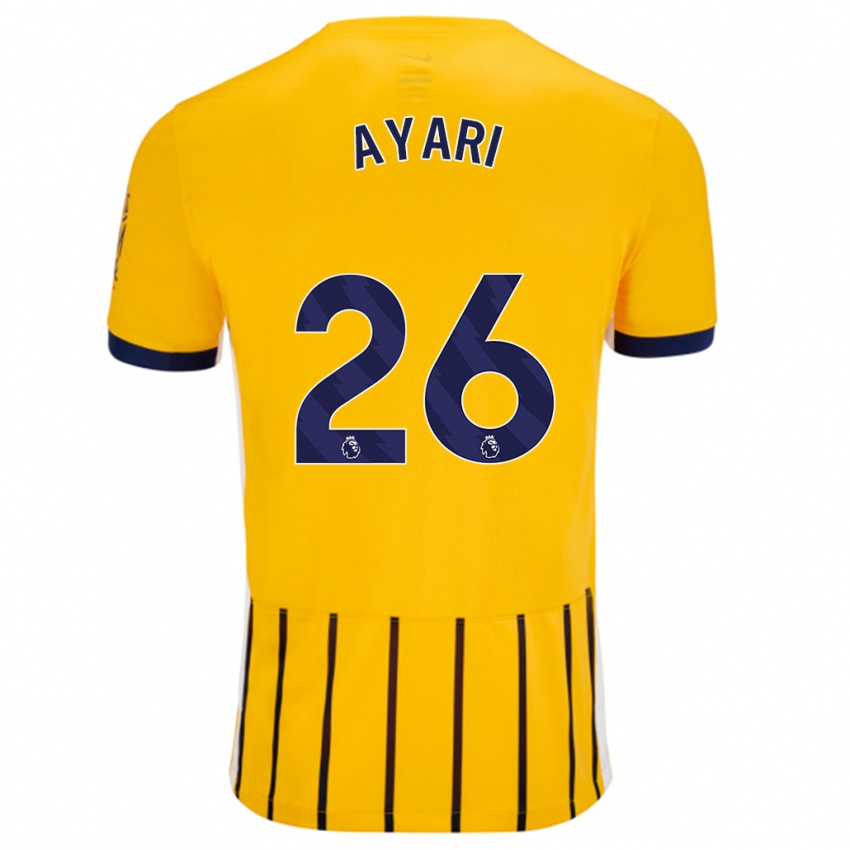 Niño Camiseta Yasin Ayari #26 Dorado Azul Rayas 2ª Equipación 2024/25 La Camisa México