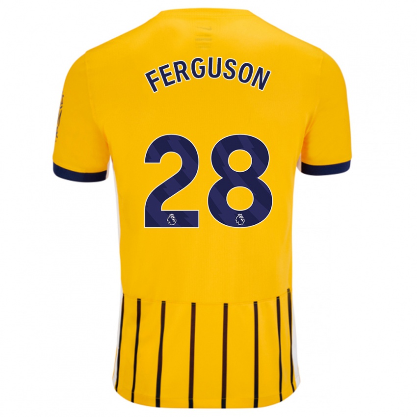 Niño Camiseta Evan Ferguson #28 Dorado Azul Rayas 2ª Equipación 2024/25 La Camisa México