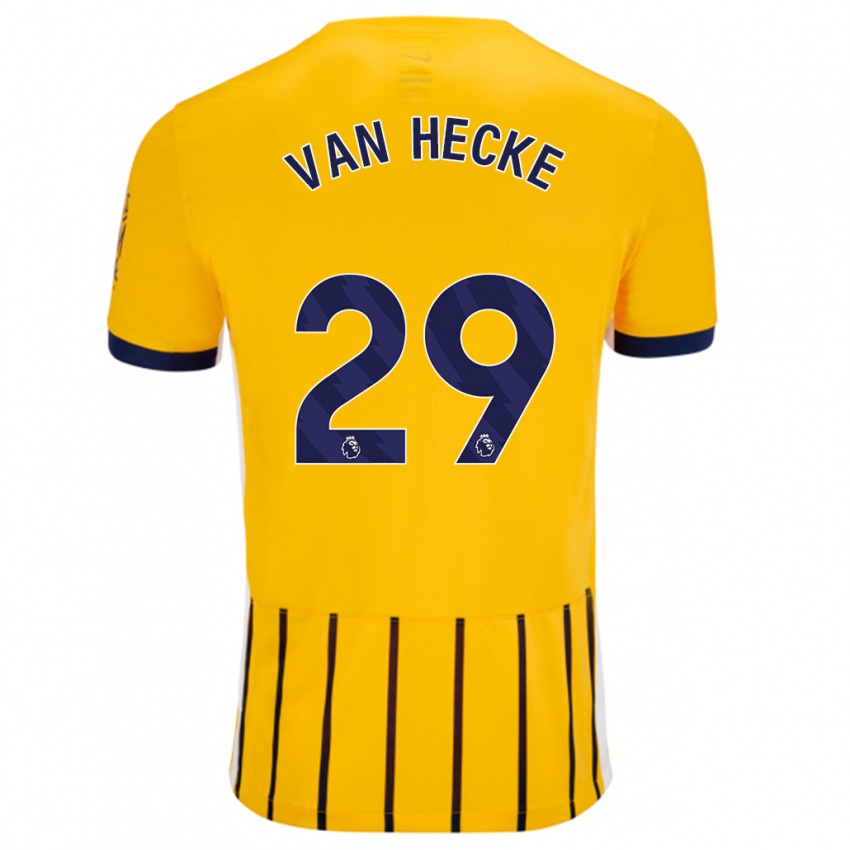 Niño Camiseta Jan Paul Van Hecke #29 Dorado Azul Rayas 2ª Equipación 2024/25 La Camisa México