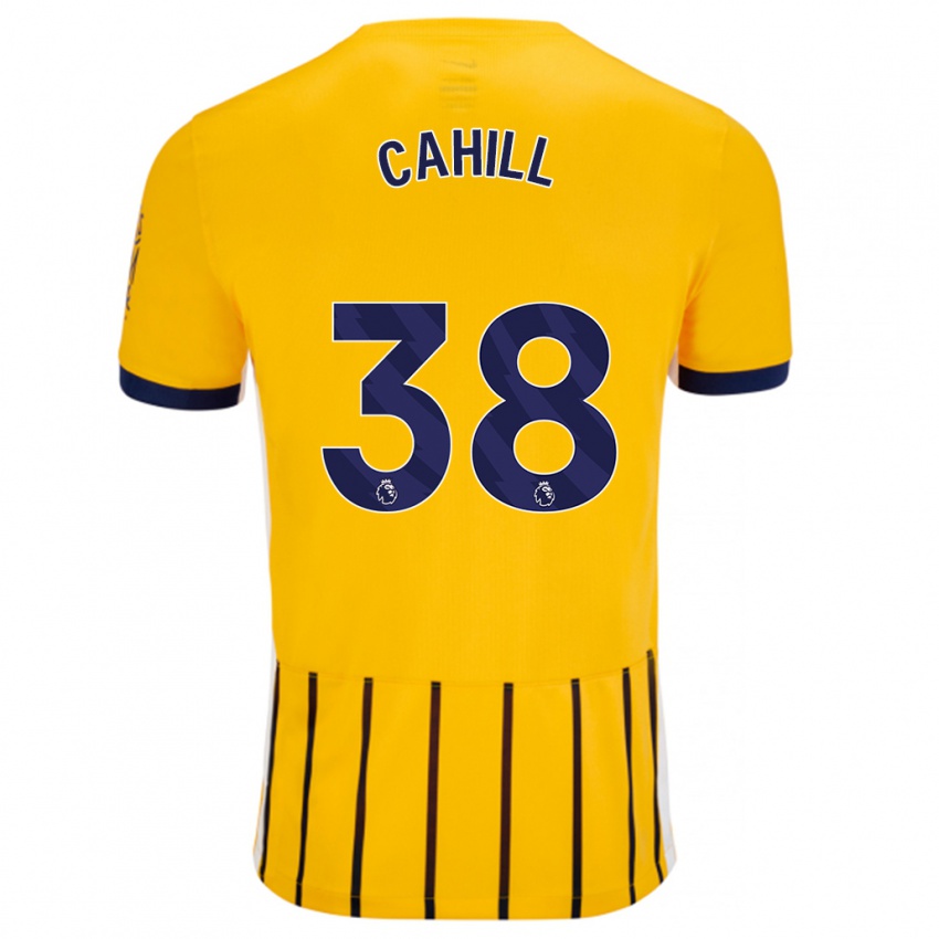 Niño Camiseta Killian Cahill #38 Dorado Azul Rayas 2ª Equipación 2024/25 La Camisa México