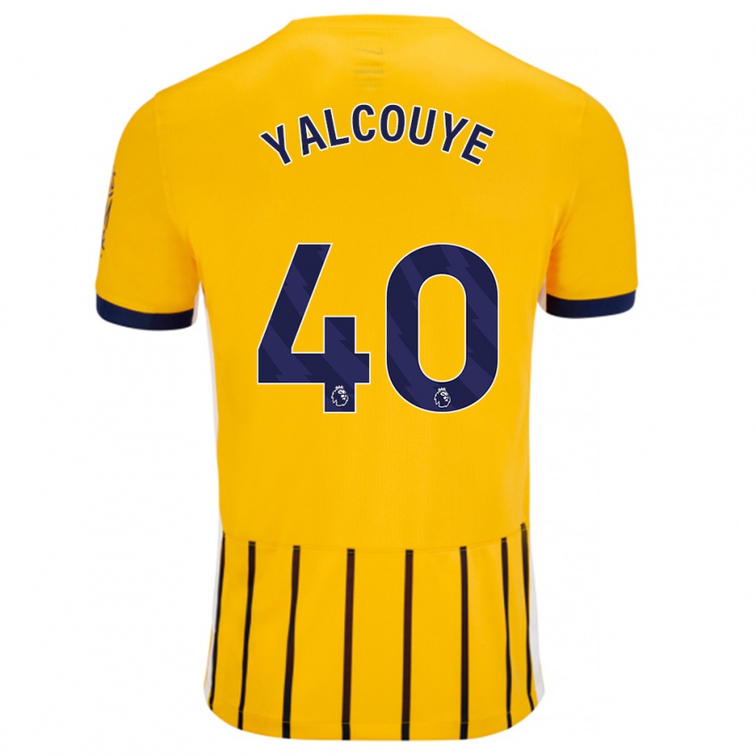 Niño Camiseta Malick Junior Yalcouyé #40 Dorado Azul Rayas 2ª Equipación 2024/25 La Camisa México