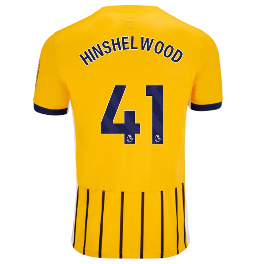 Niño Camiseta Jack Hinshelwood #41 Dorado Azul Rayas 2ª Equipación 2024/25 La Camisa México