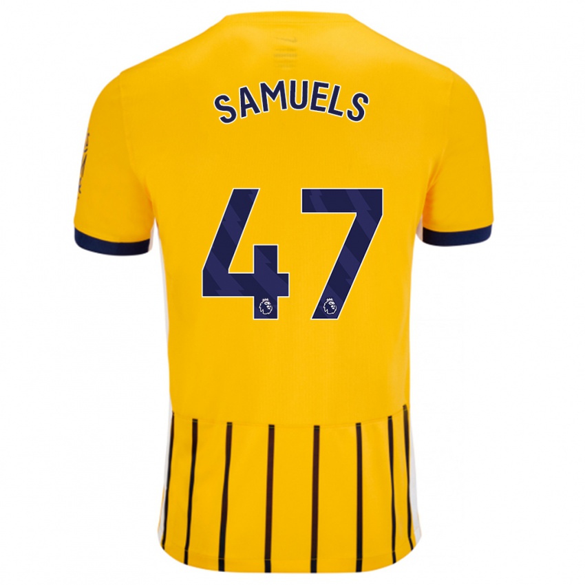 Niño Camiseta Imari Samuels #47 Dorado Azul Rayas 2ª Equipación 2024/25 La Camisa México