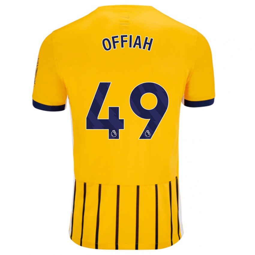 Niño Camiseta Odel Offiah #49 Dorado Azul Rayas 2ª Equipación 2024/25 La Camisa México