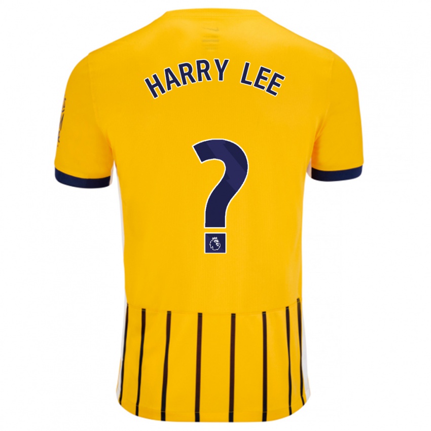 Niño Camiseta Harry Lee #0 Dorado Azul Rayas 2ª Equipación 2024/25 La Camisa México