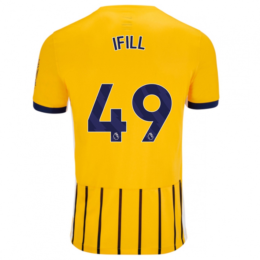 Niño Camiseta Marcus Ifill #49 Dorado Azul Rayas 2ª Equipación 2024/25 La Camisa México