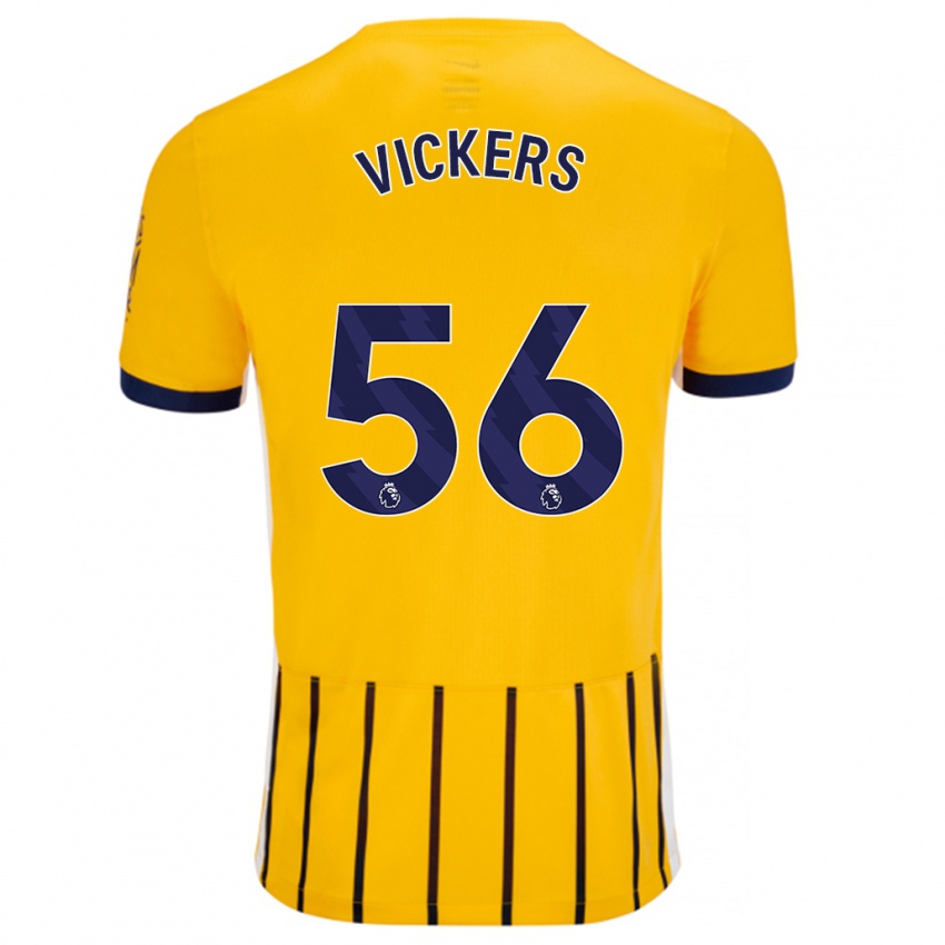 Niño Camiseta Caylan Vickers #56 Dorado Azul Rayas 2ª Equipación 2024/25 La Camisa México