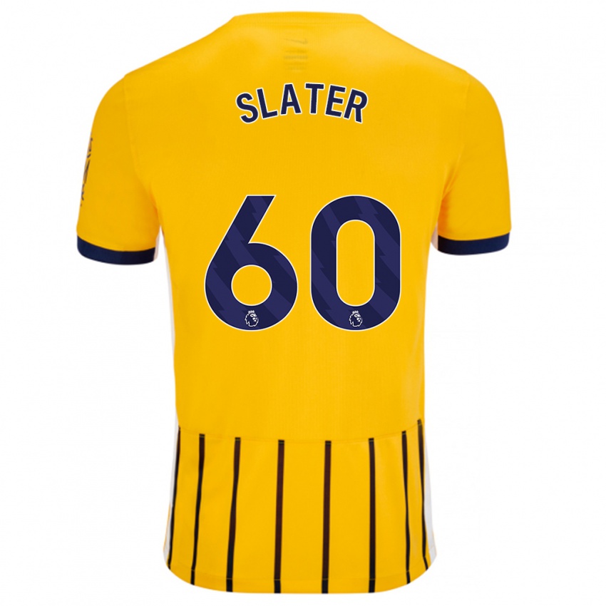 Niño Camiseta Jacob Slater #60 Dorado Azul Rayas 2ª Equipación 2024/25 La Camisa México