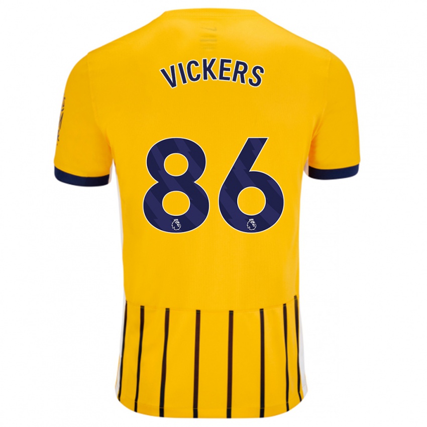 Niño Camiseta Jacob Vickers #86 Dorado Azul Rayas 2ª Equipación 2024/25 La Camisa México