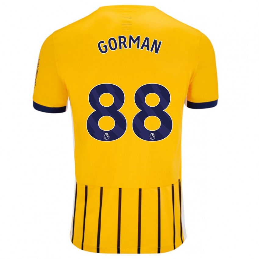 Niño Camiseta Ronnie Gorman #88 Dorado Azul Rayas 2ª Equipación 2024/25 La Camisa México