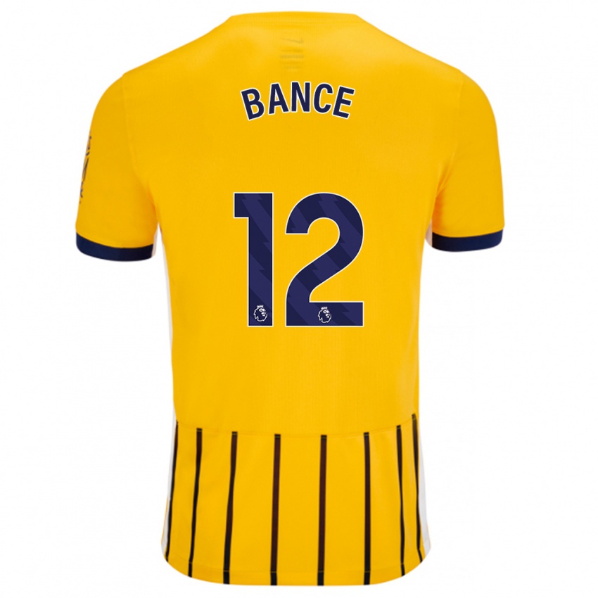 Niño Camiseta Libby Bance #12 Dorado Azul Rayas 2ª Equipación 2024/25 La Camisa México