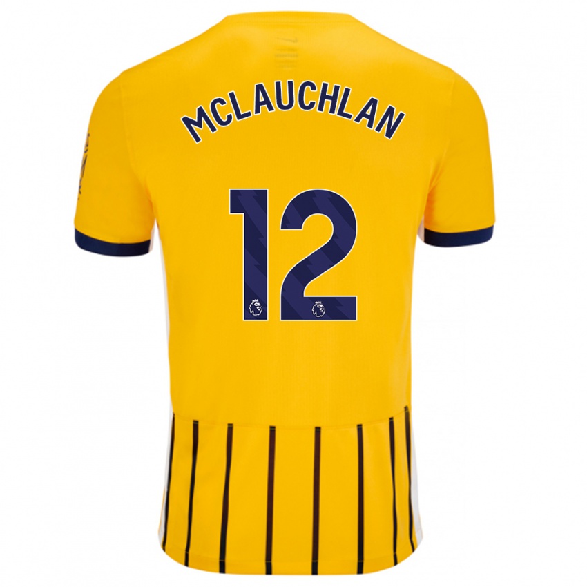 Niño Camiseta Rachel Mclauchlan #12 Dorado Azul Rayas 2ª Equipación 2024/25 La Camisa México