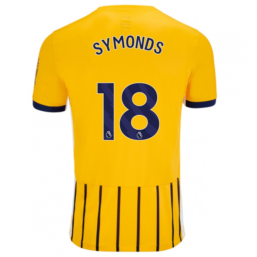 Niño Camiseta Maisie Symonds #18 Dorado Azul Rayas 2ª Equipación 2024/25 La Camisa México