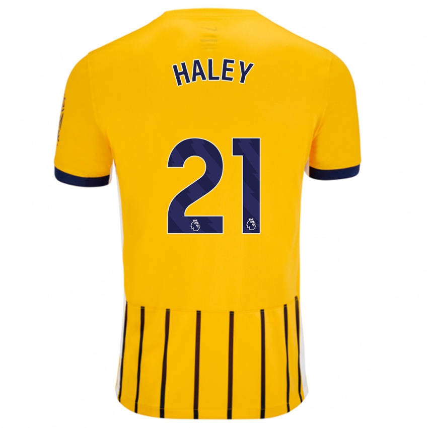 Niño Camiseta Madison Haley #21 Dorado Azul Rayas 2ª Equipación 2024/25 La Camisa México