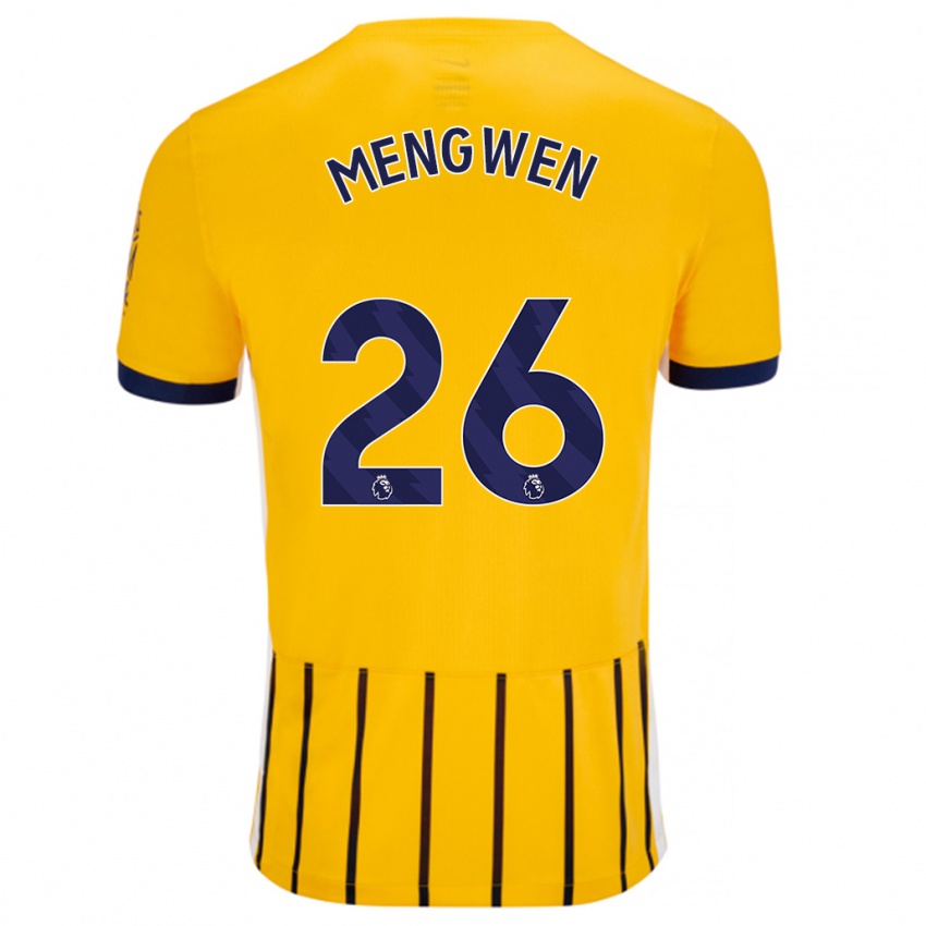 Niño Camiseta Li Mengwen #26 Dorado Azul Rayas 2ª Equipación 2024/25 La Camisa México