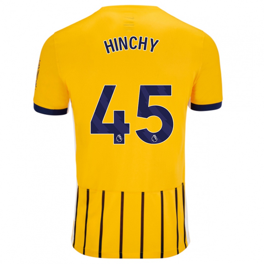 Niño Camiseta Jack Hinchy #45 Dorado Azul Rayas 2ª Equipación 2024/25 La Camisa México