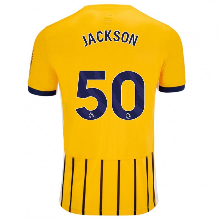 Niño Camiseta Ben Jackson #50 Dorado Azul Rayas 2ª Equipación 2024/25 La Camisa México