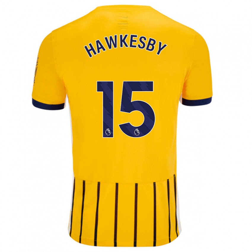 Niño Camiseta Mackenzie Hawkesby #15 Dorado Azul Rayas 2ª Equipación 2024/25 La Camisa México