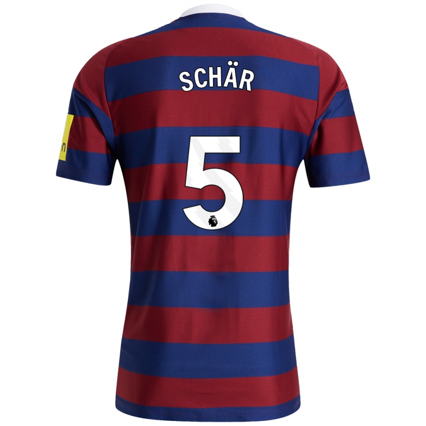 Niño Camiseta Fabian Schär #5 Burdeos Azul Marino 2ª Equipación 2024/25 La Camisa México