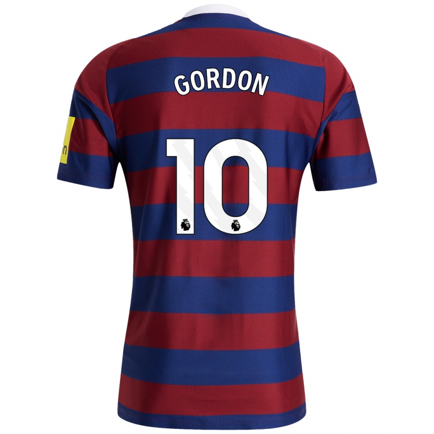 Niño Camiseta Anthony Gordon #10 Burdeos Azul Marino 2ª Equipación 2024/25 La Camisa México