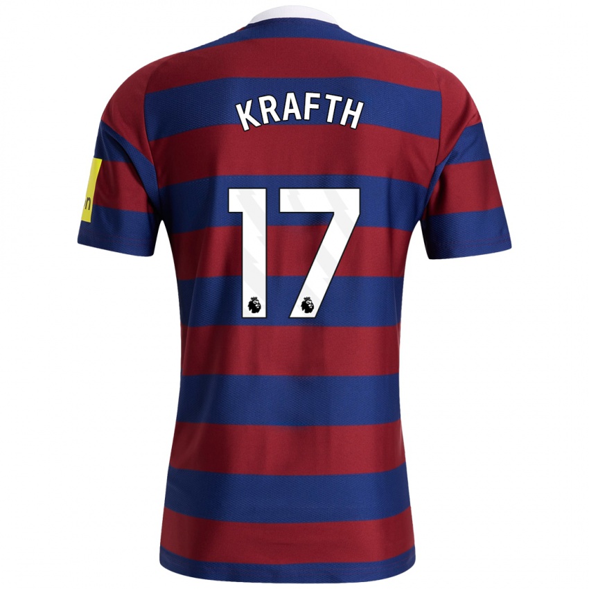 Niño Camiseta Emil Krafth #17 Burdeos Azul Marino 2ª Equipación 2024/25 La Camisa México