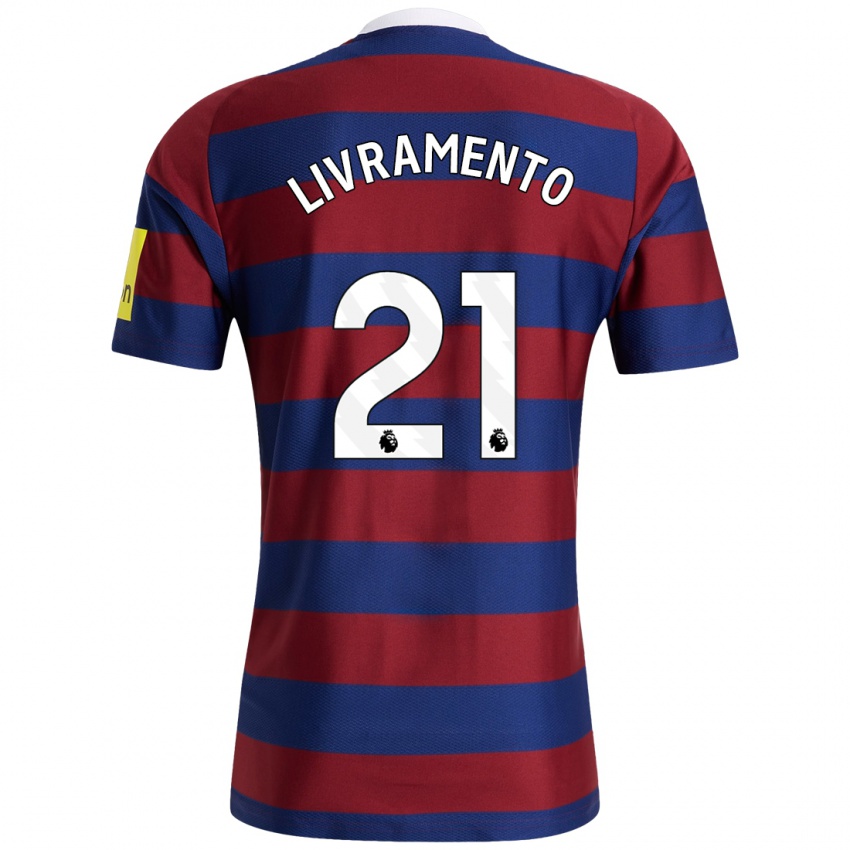 Niño Camiseta Tino Livramento #21 Burdeos Azul Marino 2ª Equipación 2024/25 La Camisa México