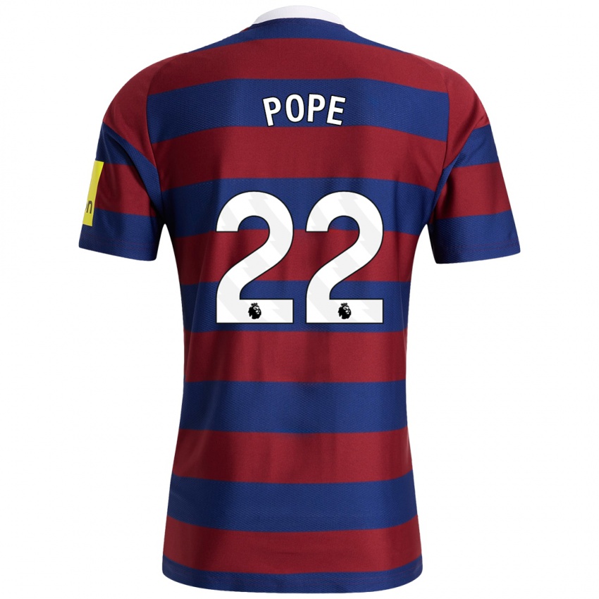 Niño Camiseta Nick Pope #22 Burdeos Azul Marino 2ª Equipación 2024/25 La Camisa México